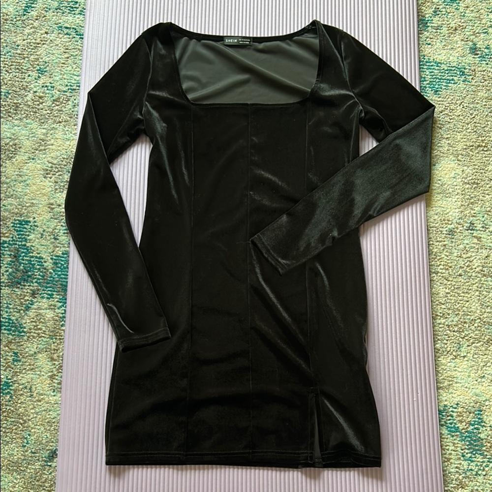 SHEIN black velvet dress
